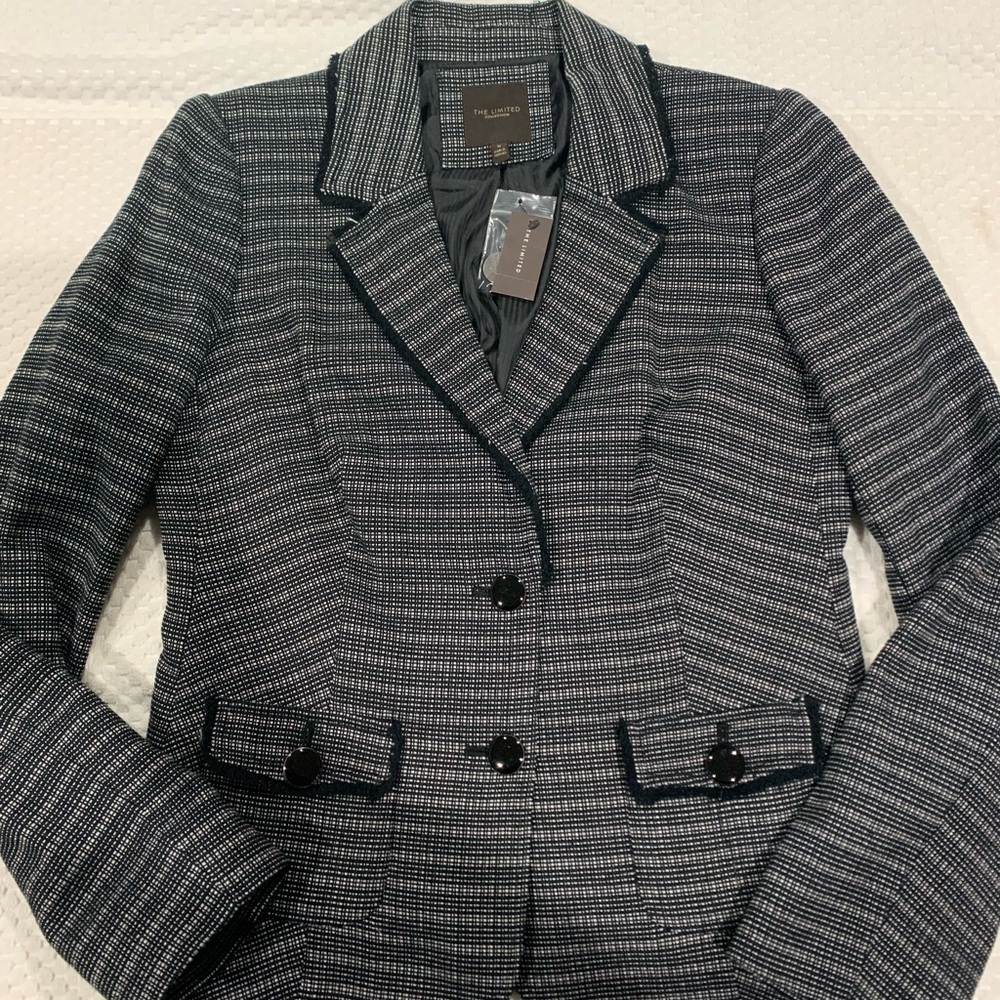 The Limited Navy and White Pea Coat